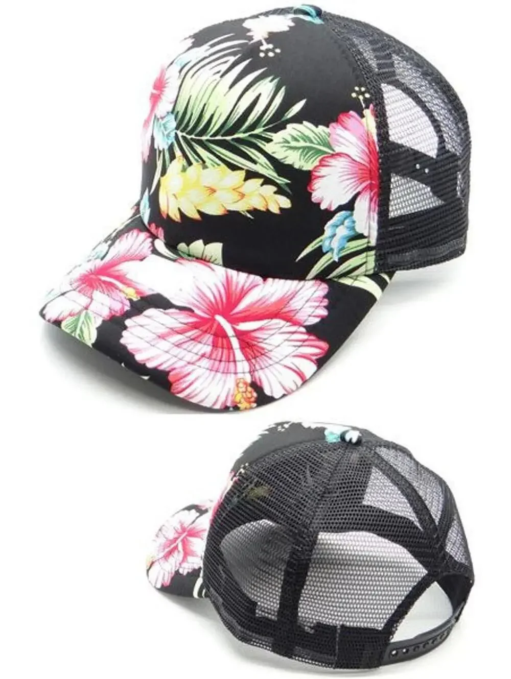 Tropical Flowers Mesh Trucker Cap